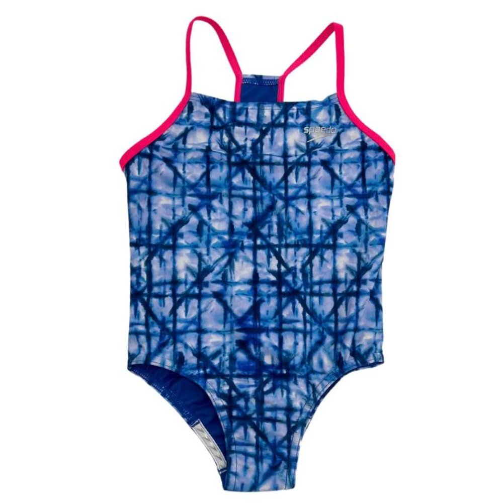 Speedo | Girl's One Piece Bathing Suit | Blue & Pink | Size 5